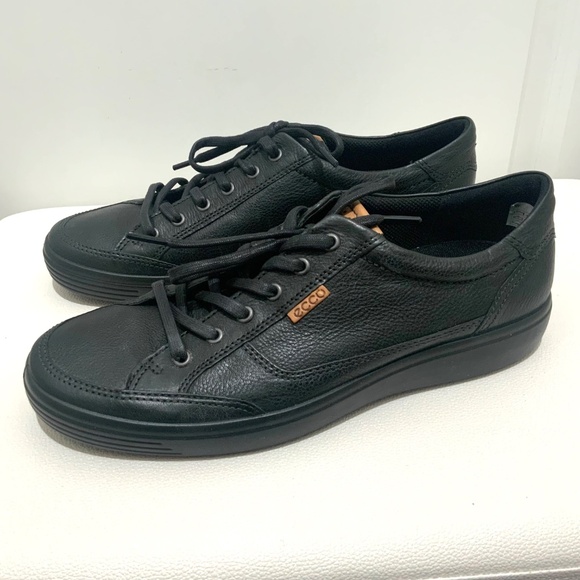 Ecco Soft 7 Men’s Black Leather Low top Sneakers Comfortable lace up loafers 10 main image 14
